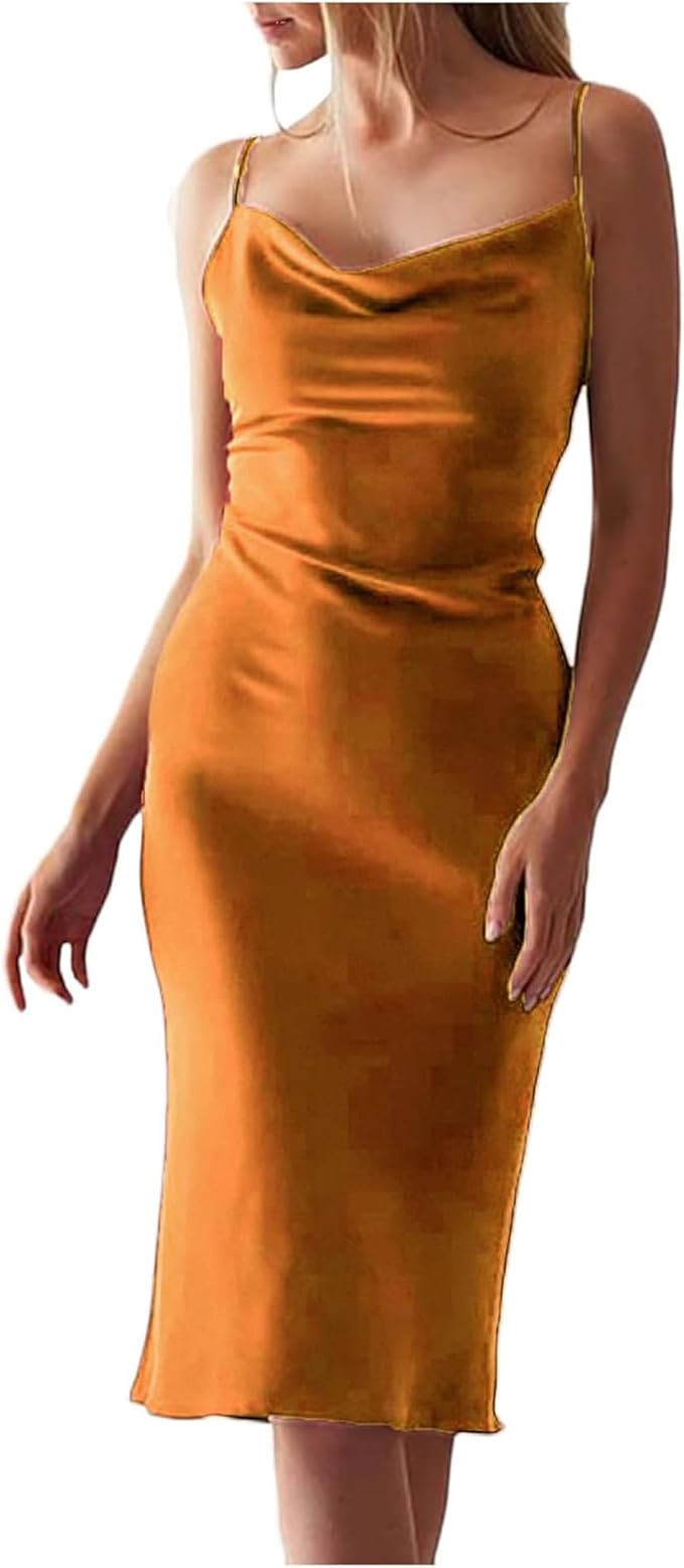 XP Spaghetti Strap Satin Dress